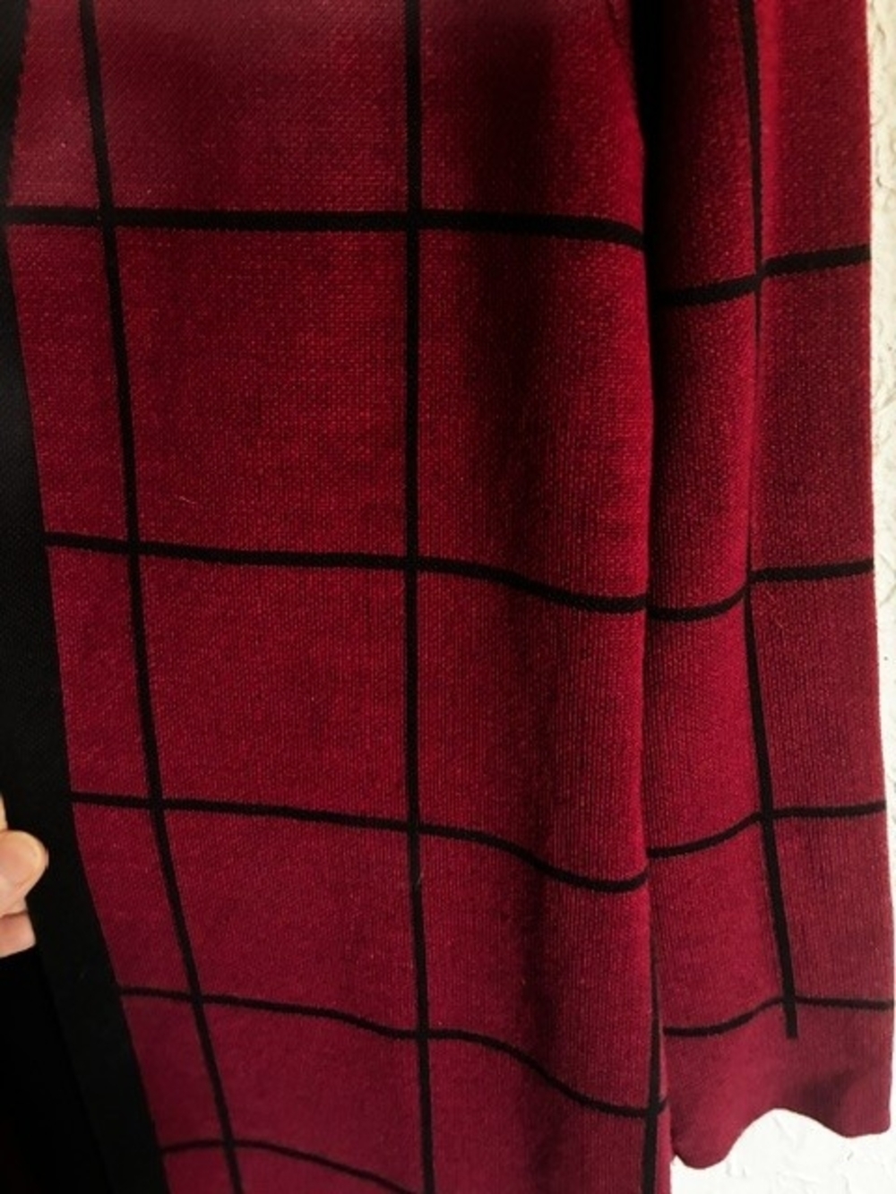 Studio One New York Maroon Windowpane Midi Dress Layered One Piece S - Picture 4 of 8